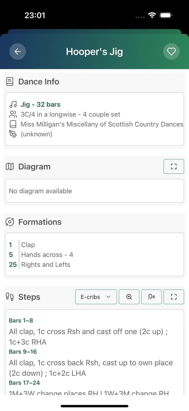 Dance Details Screenshot