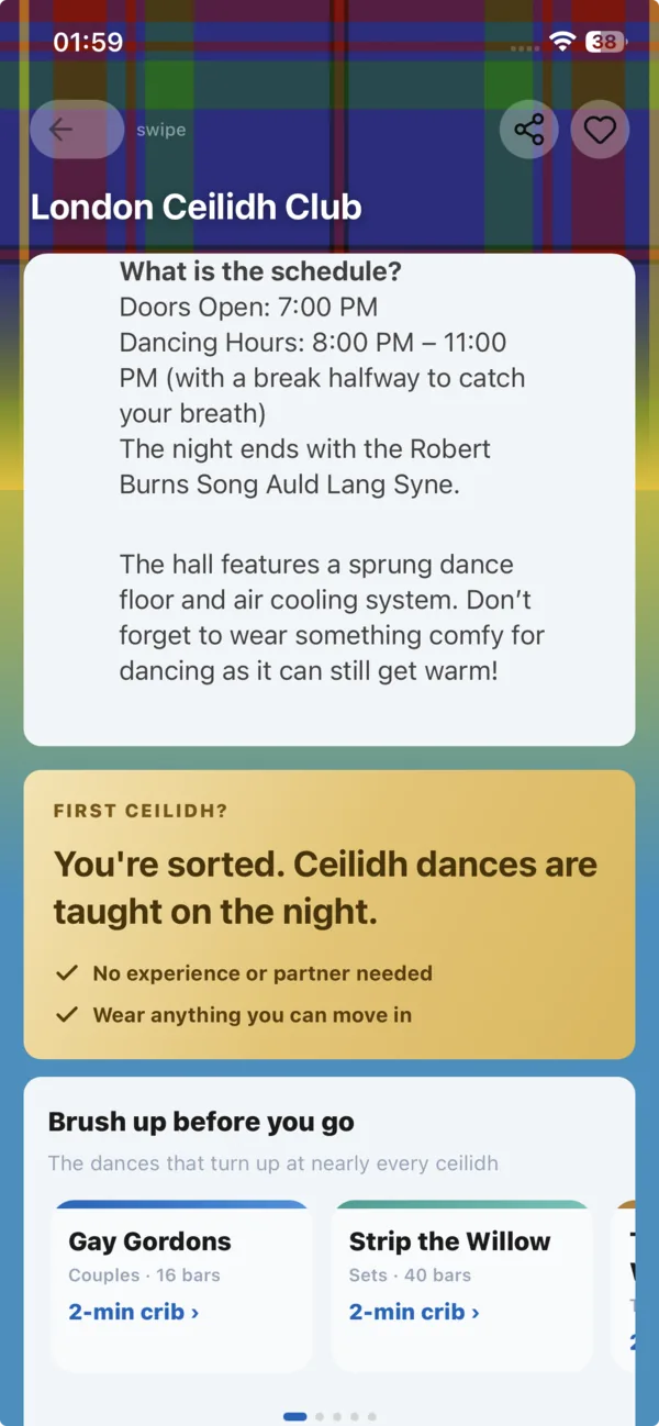 Ceilidh event details